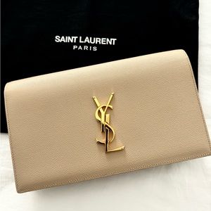 Saint Laurent YSL Clutch Beige
